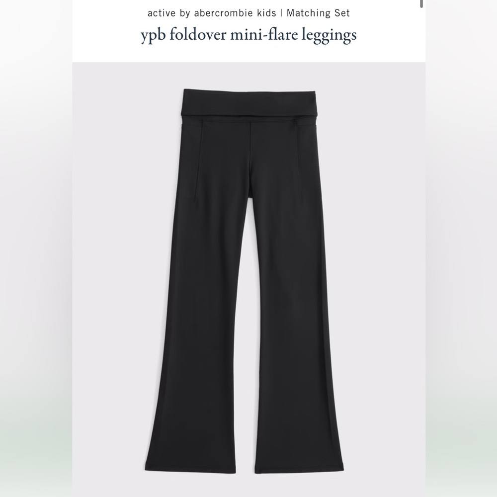 Abercrombie Kids Black Foldover Leggings